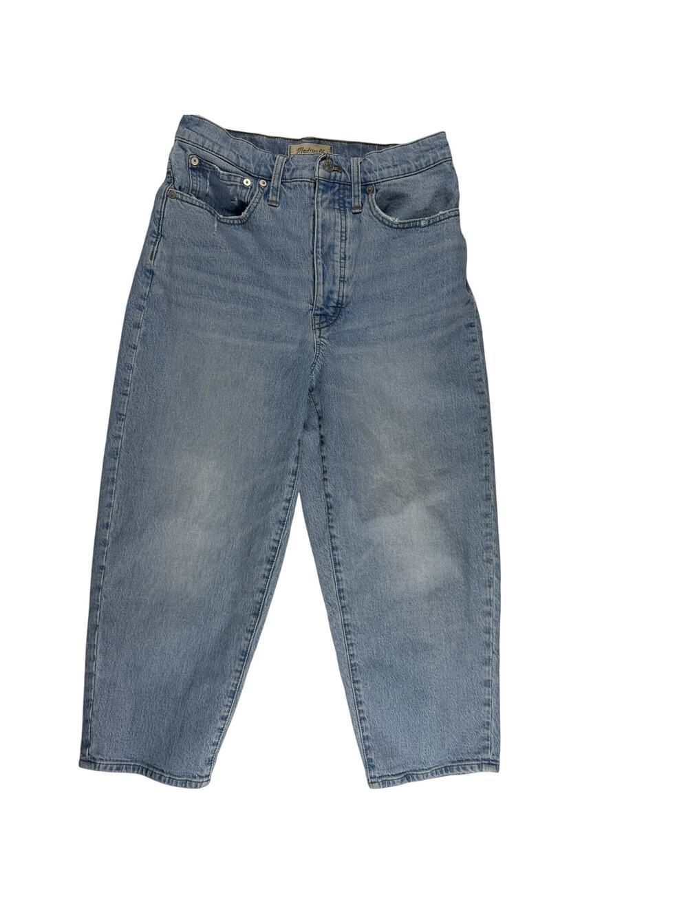 Madewell Women’s 27 Petite Balloon Cropped Denim Jeans Button Fly
